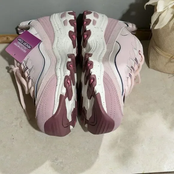 Size 7.5 Skechers Women's D'Lites Popular Vote Taupe/Multi Sneaker Shoes (MVMT) - Picture 8 of 11